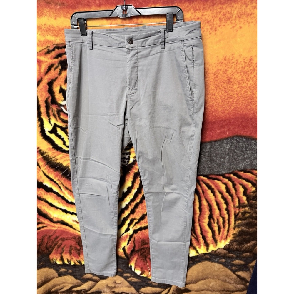 BirdDogs Mens 34x32 Gray Chino lined Performance Golf Tapered Pants